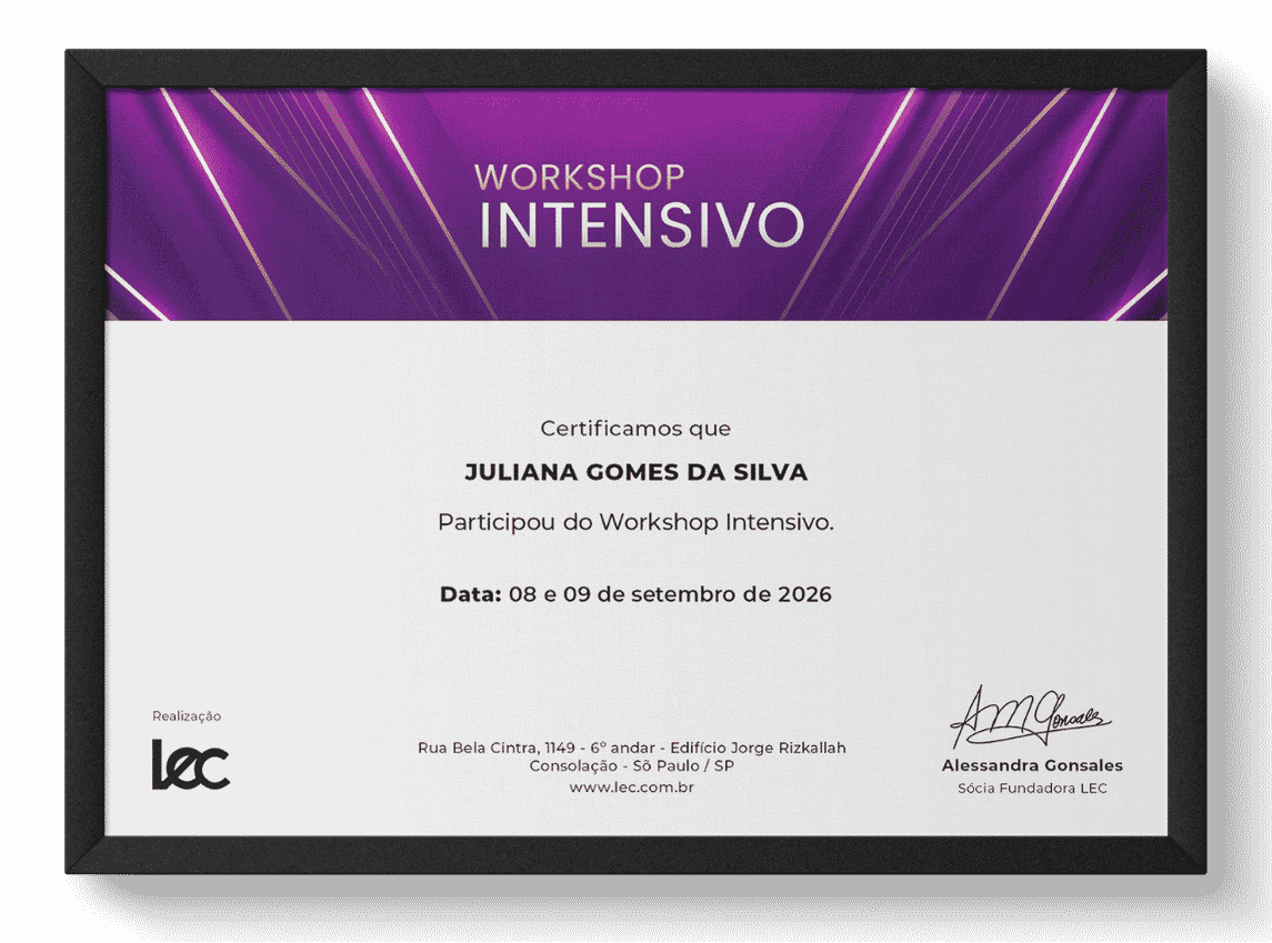 Modelo de certificado Workshop Intensivo